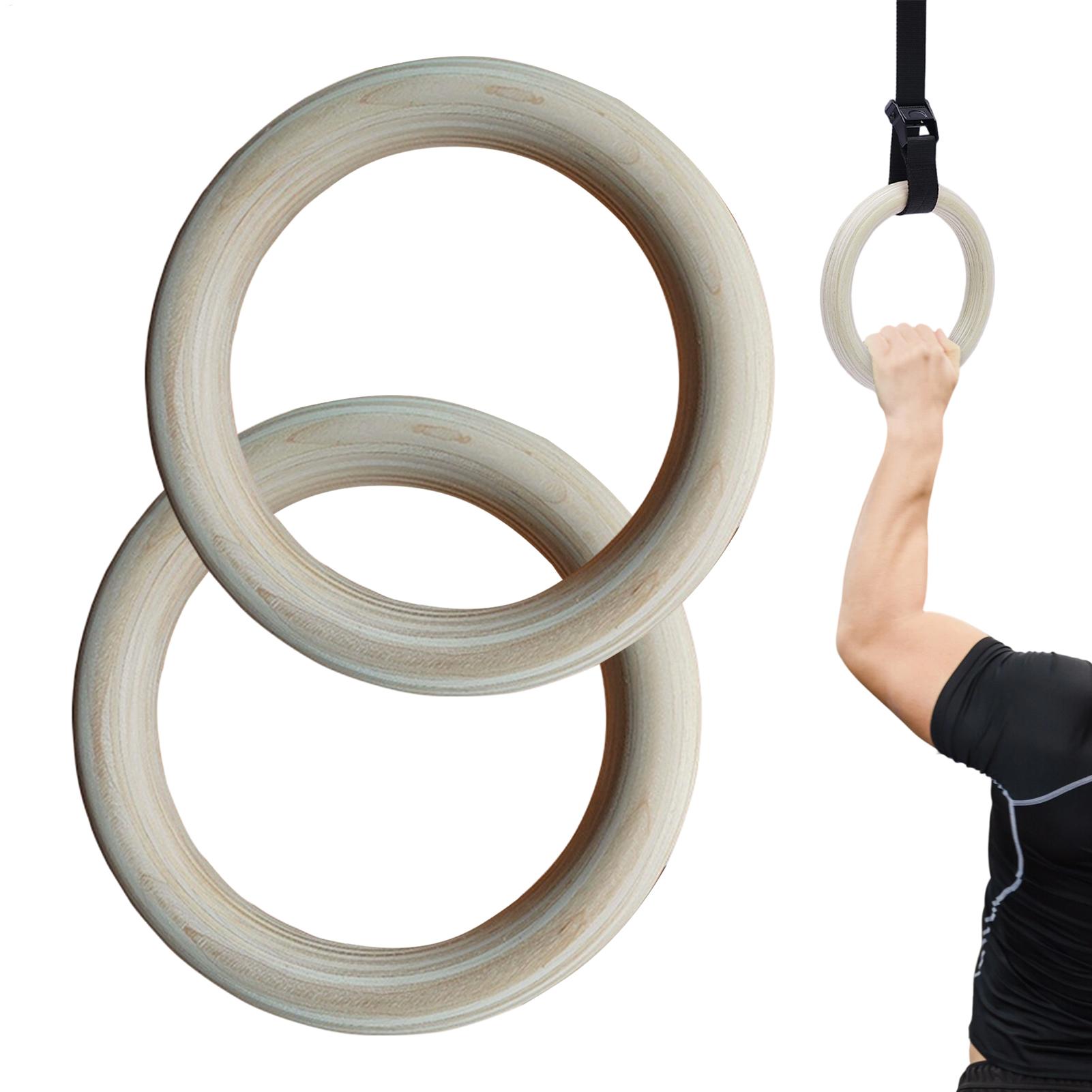 Gymnastic Ring Wood - 2 Teile/para Holz Tragbare Gymnastik Ringe