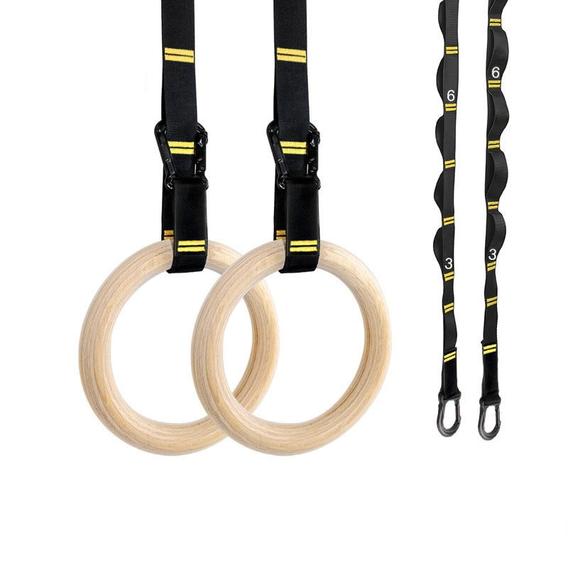 Gymnastic Ring Wood - 28mm 32mm Klimmzugringe, rutschfeste Holzringe mit
